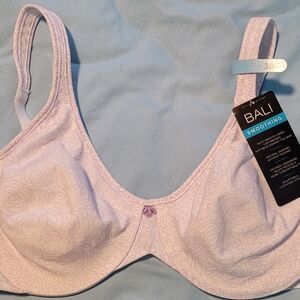 Bali Purple And White Full Coverage Bra with Underwire 38C